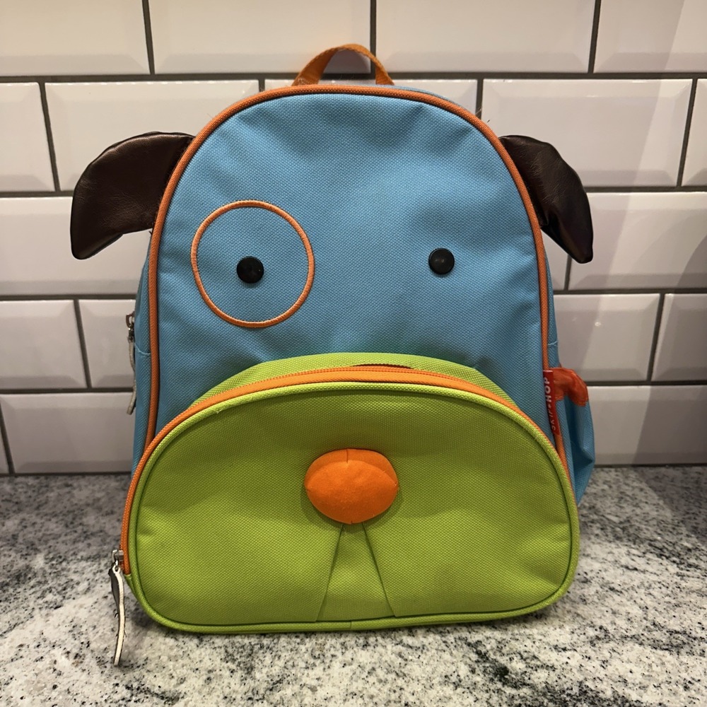 SKIP HOP‎ Zoo Puppy Backpack Kids Toddler Travel Bag Animal Blue Green Orange